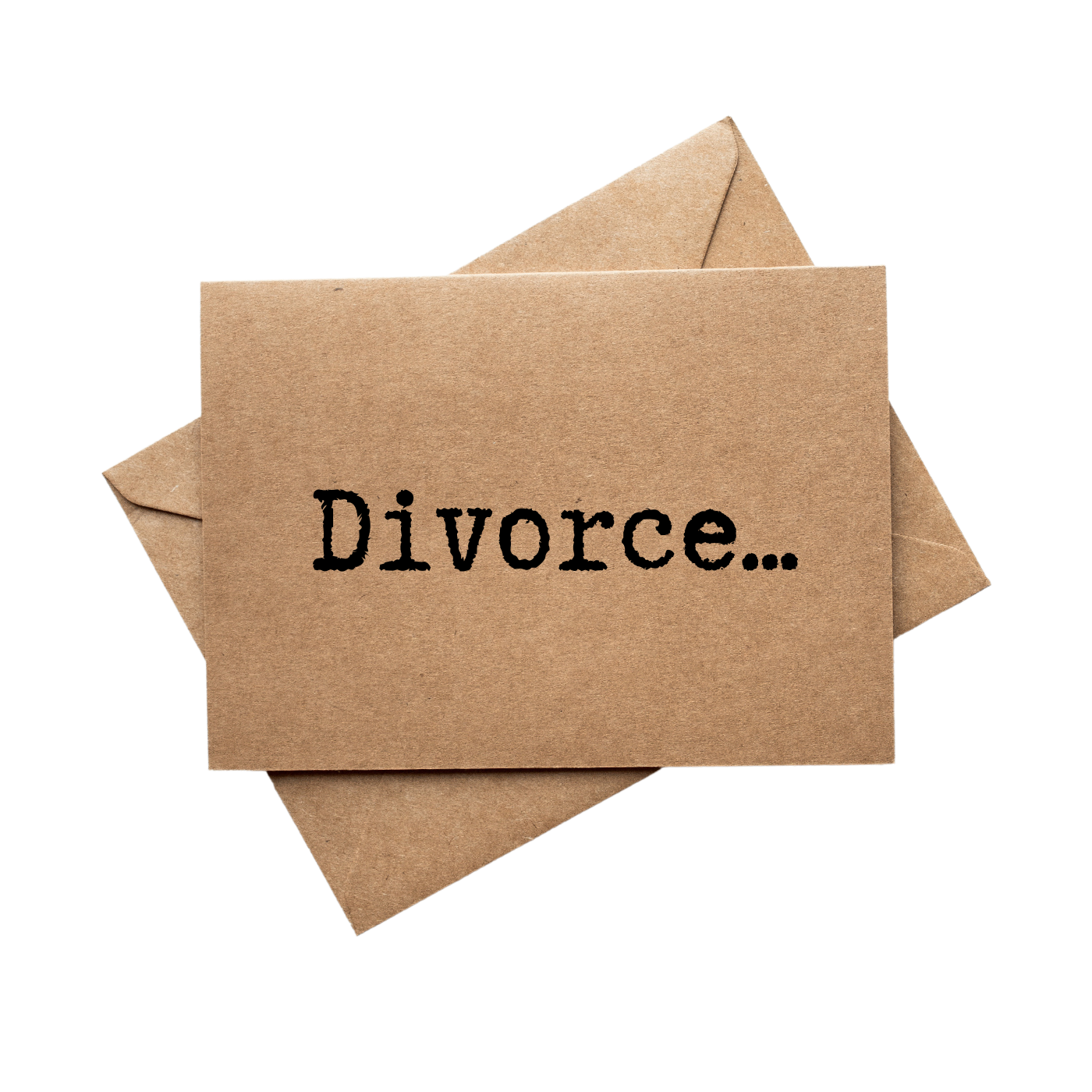 front of card says Divorce