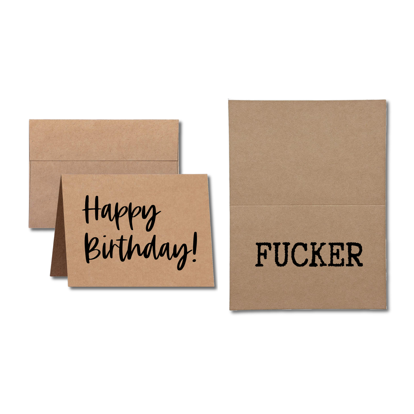 birthday card says Happy Birthday Fucker
