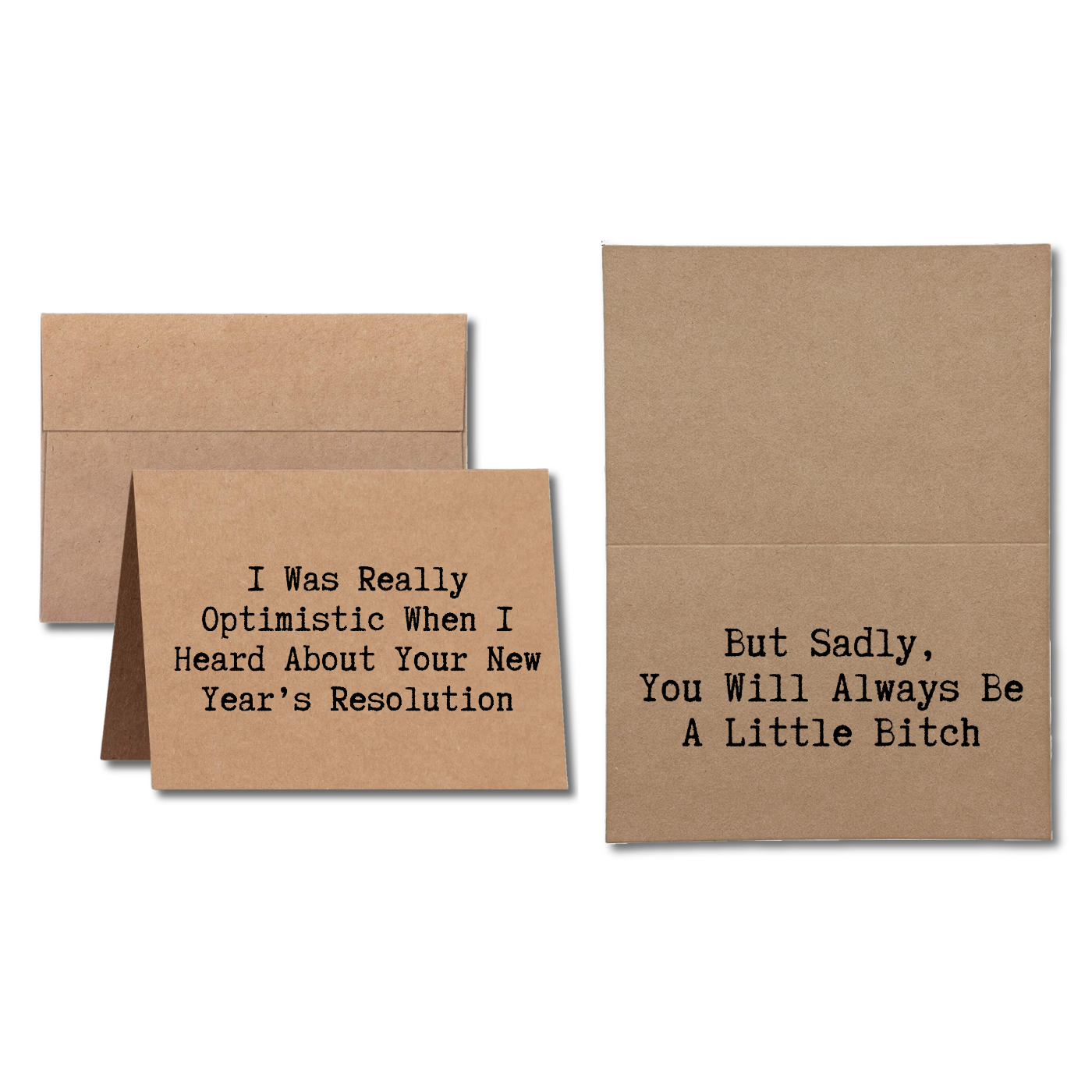 New Years Card says I Was Really Optimistic About Your New Years Resolution But Sadly, Youll Always Be A Little Bitch