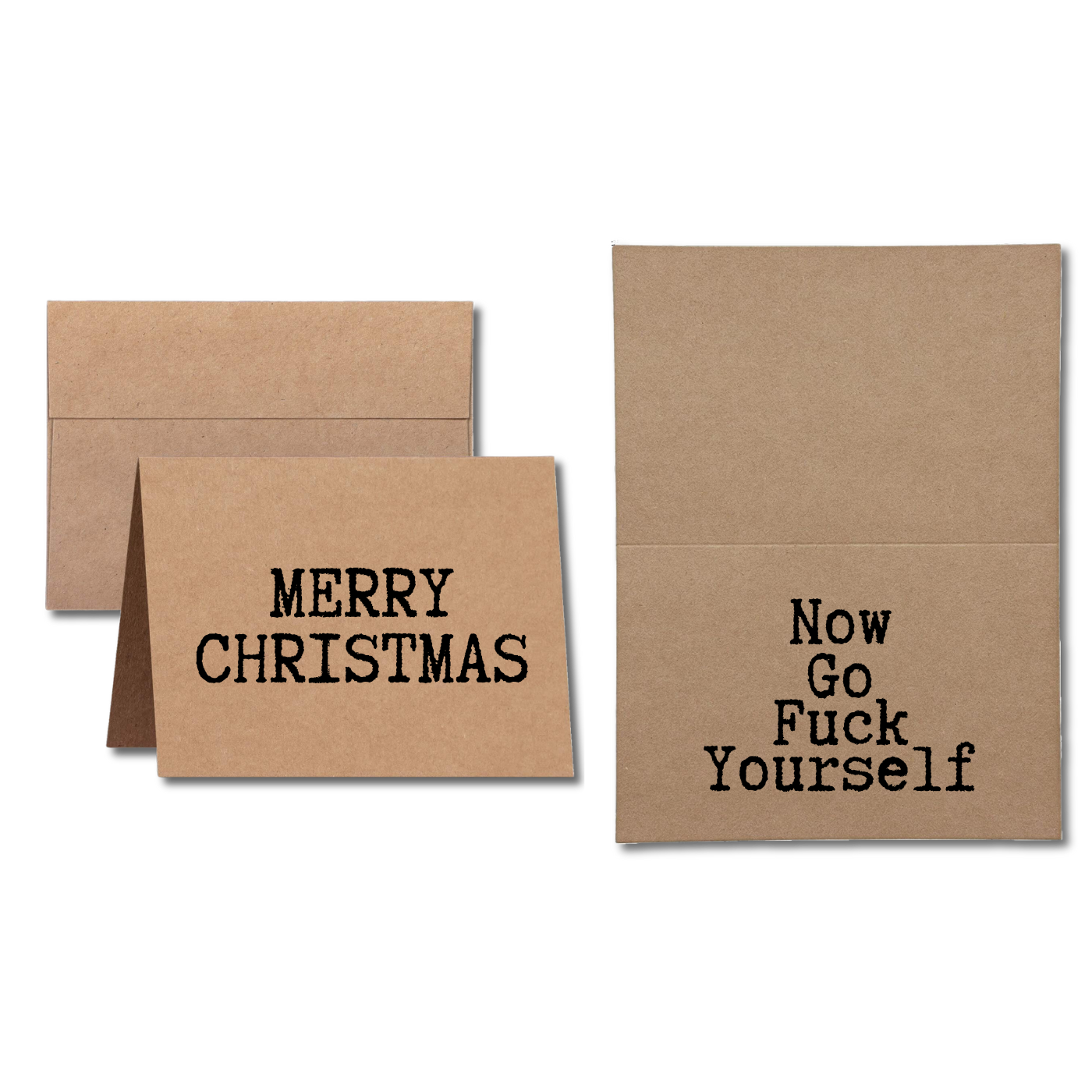 Christmas Card says Merry Christmas Now Go Fuck Yourself
