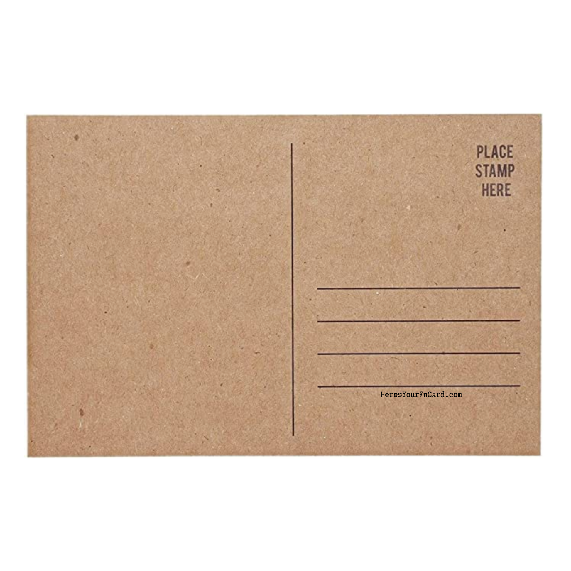 Blank back of Post Card with Lines for address and place for stamp