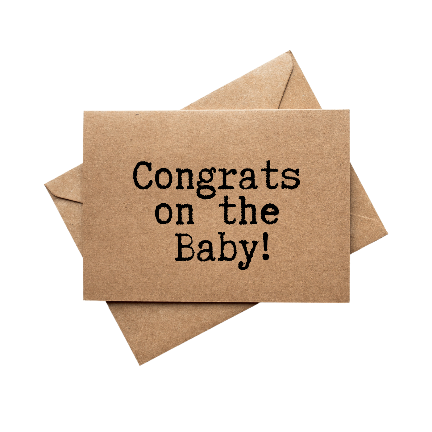 front of card says Congrats on the Baby!