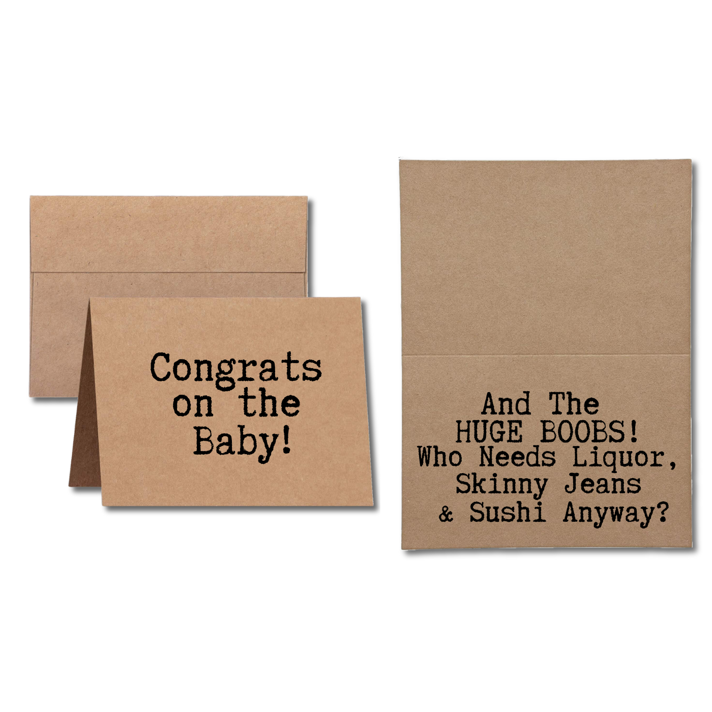 Congrats on the Baby and the Huge Boobs Maternity Greeting Card