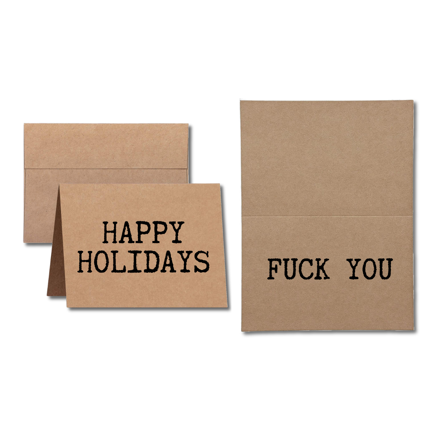Christmas card says Happy Holidays Fuck You