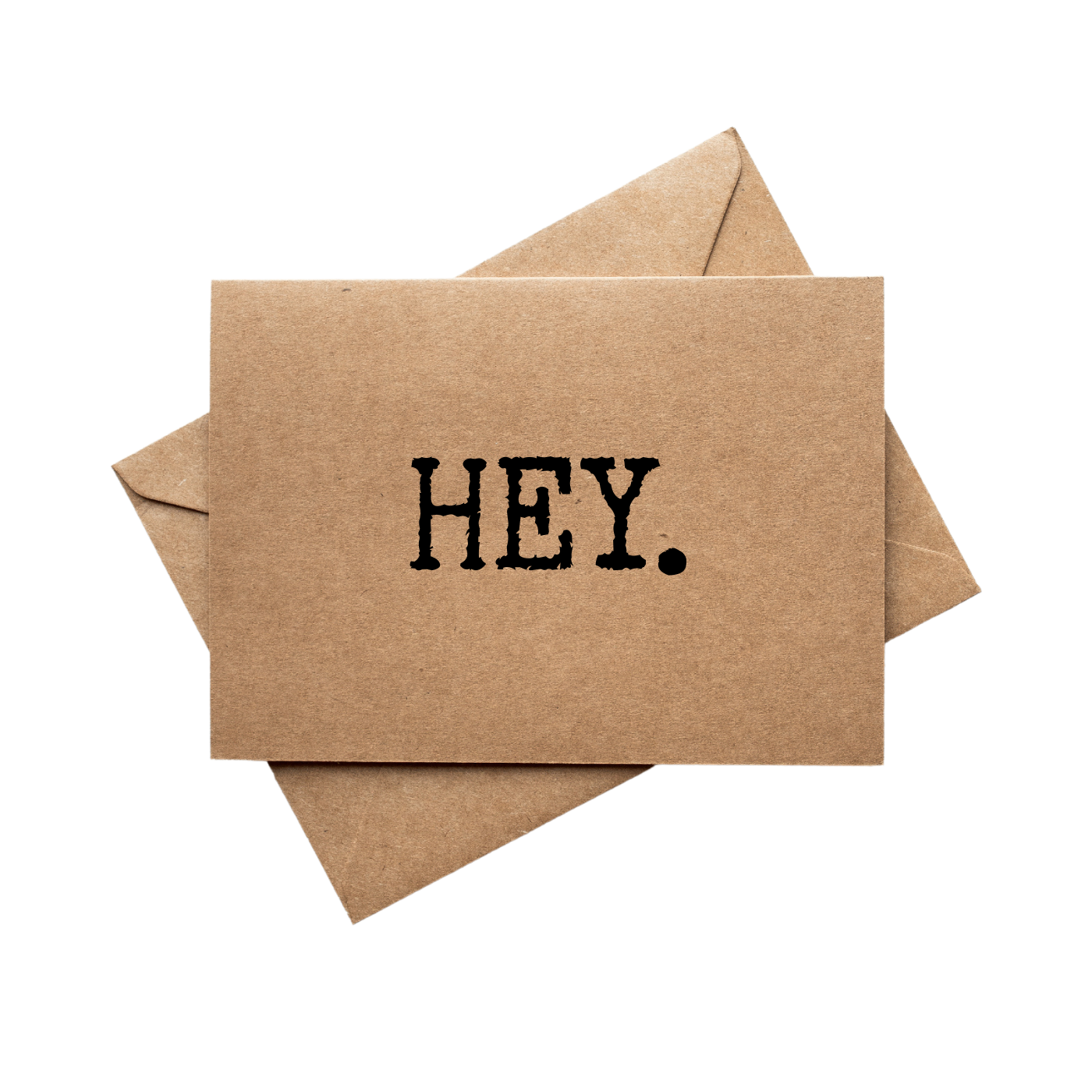 front of card says Hey