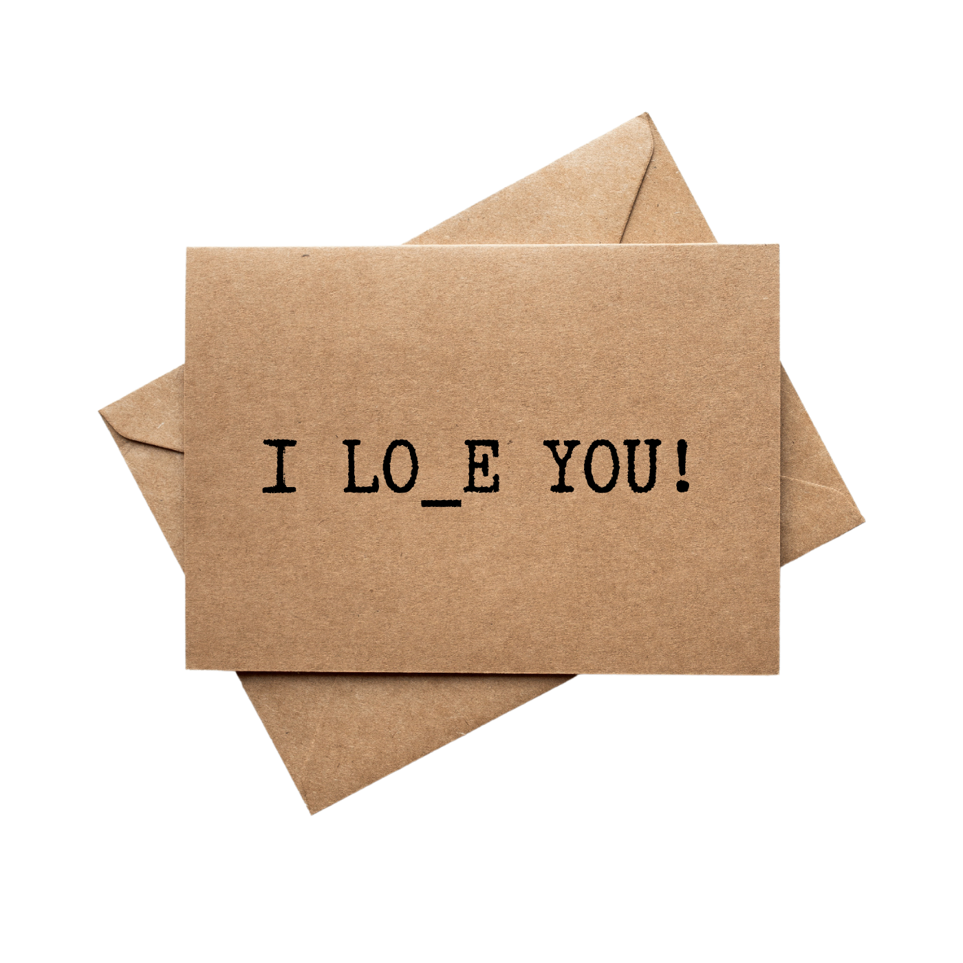 front of card says I LOE You