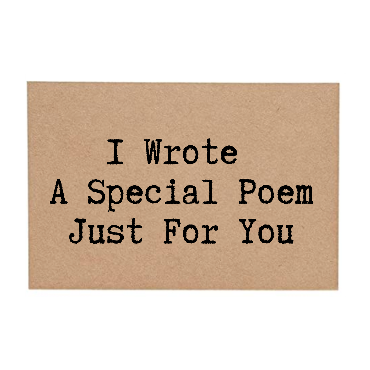 front of post card says I Wrote A Special Poem Just For You 