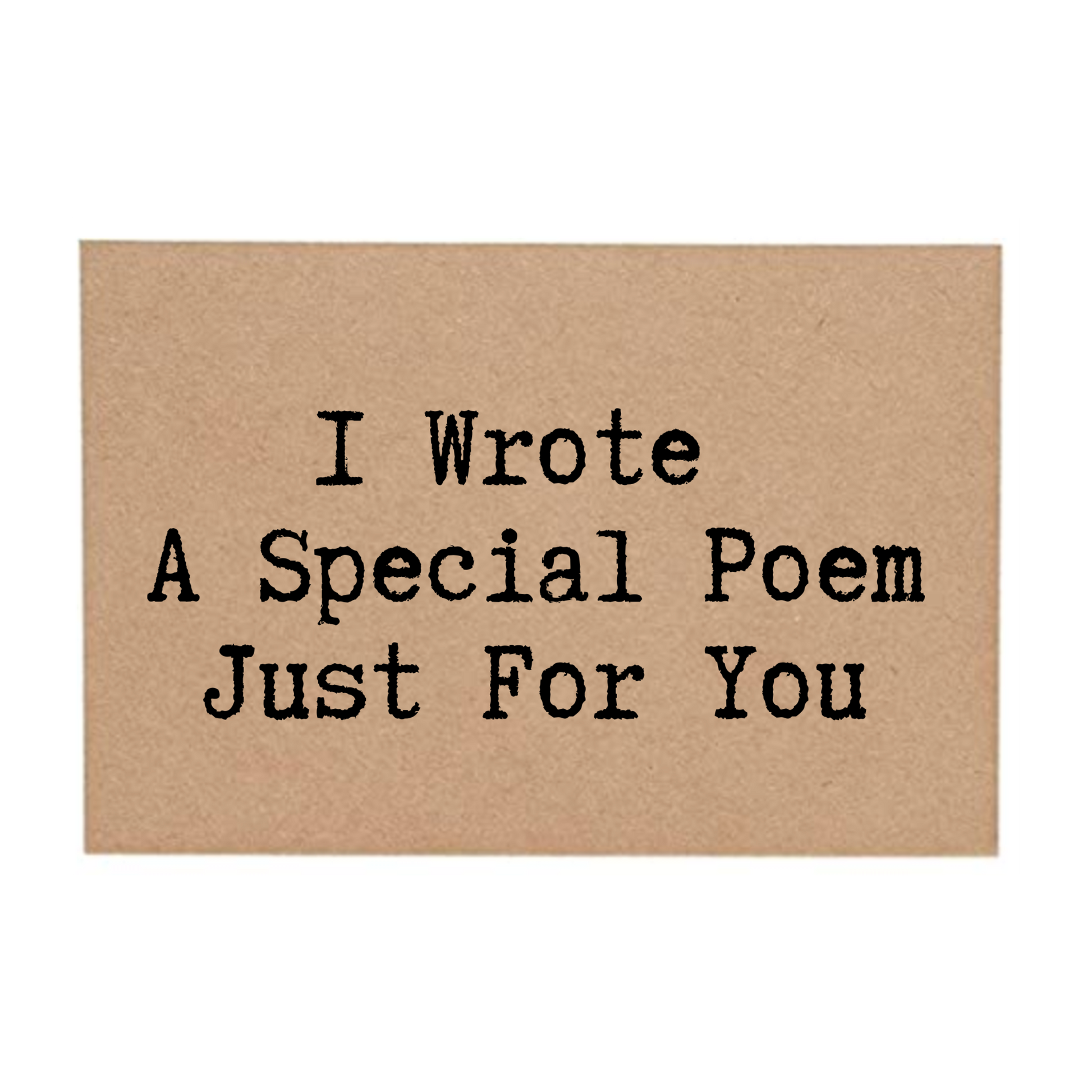 front of post card says I Wrote A Special Poem Just For You 