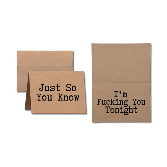Greeting Card Says Just So You Know I'm Fucking You