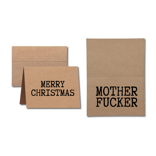 Christmas card says Merry Christmas Mother Fcker