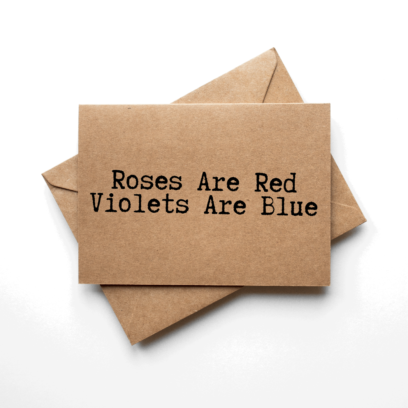front of card says Roses Are Red Violets Are Blue 