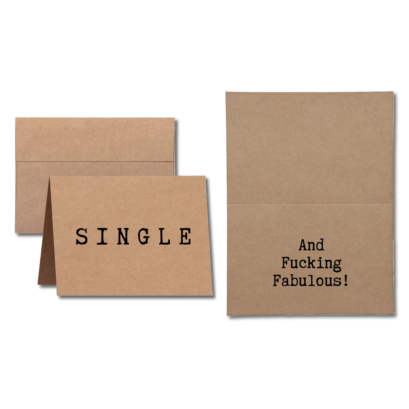 card says Single And Fucking Fabulous