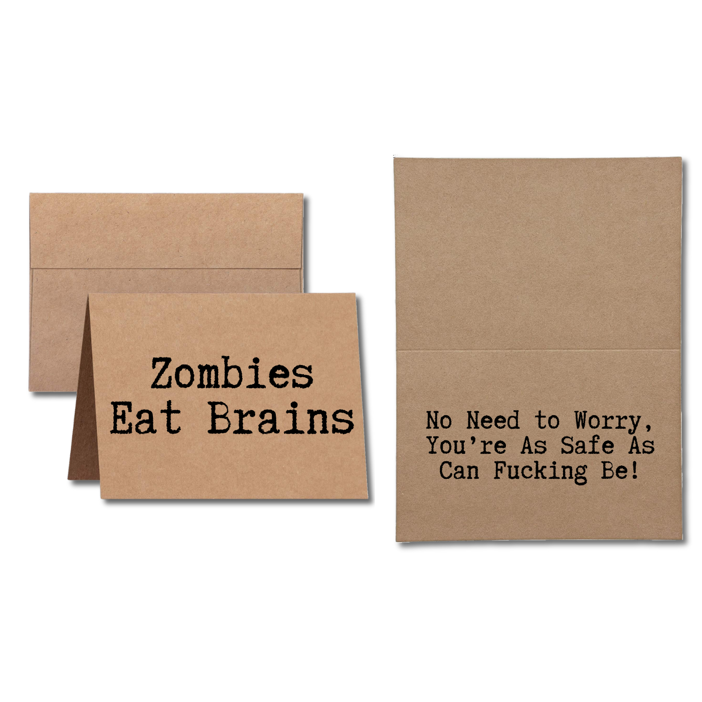 Zombies Eat Brains No Need To Worry You're As Safe As Can Fucking Be Halloween Greeting card