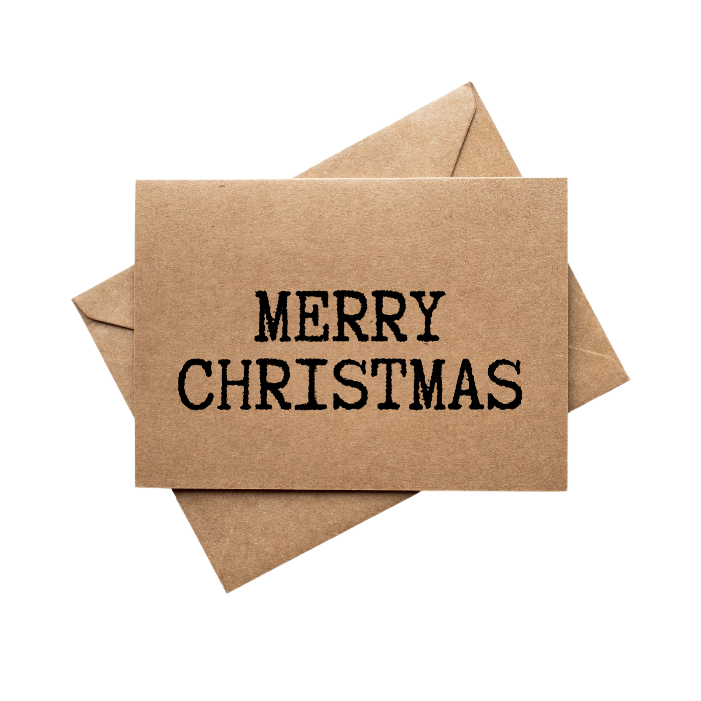 Merry Christmas written on front of Greeting Card