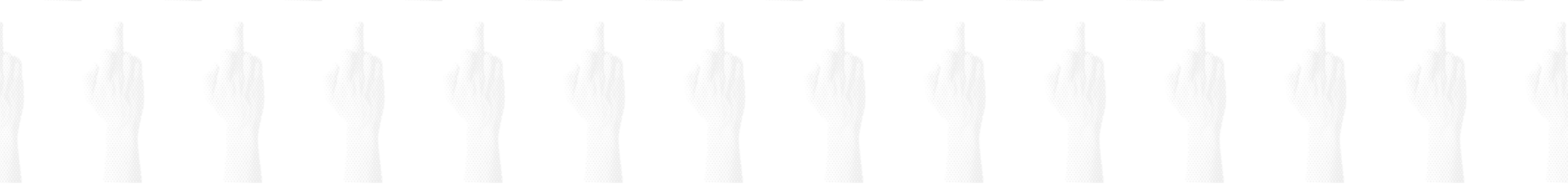 middle finger repeated over and over on a white background creating a banner