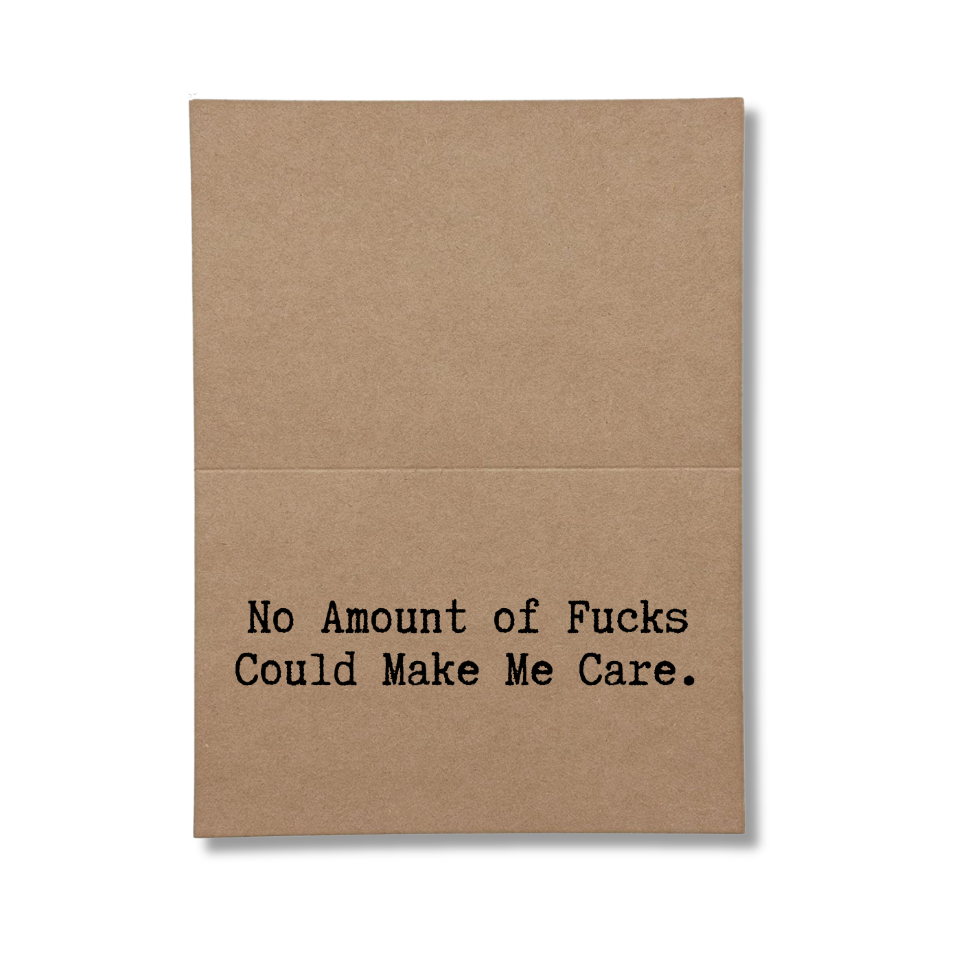 No Amount of Fucks Could Make Me Care inside Greeting Card