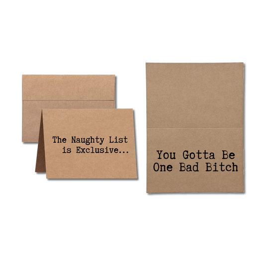 Christmas Card says The Naughty List is Exclusive, You Gotta Be One Bad Bitch