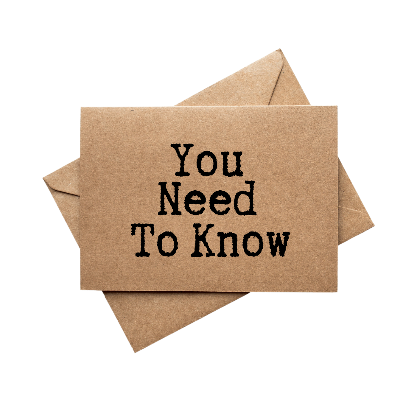 front of card says You Need to Know 